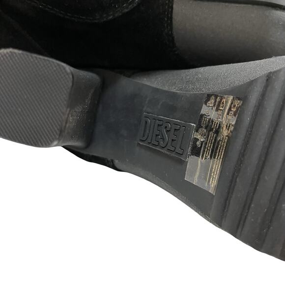 Diesel Womens Hi-Persis High Heel Ankle Boots EU 39 US 8.5 Black Grunge Gothic - Picture 10 of 12